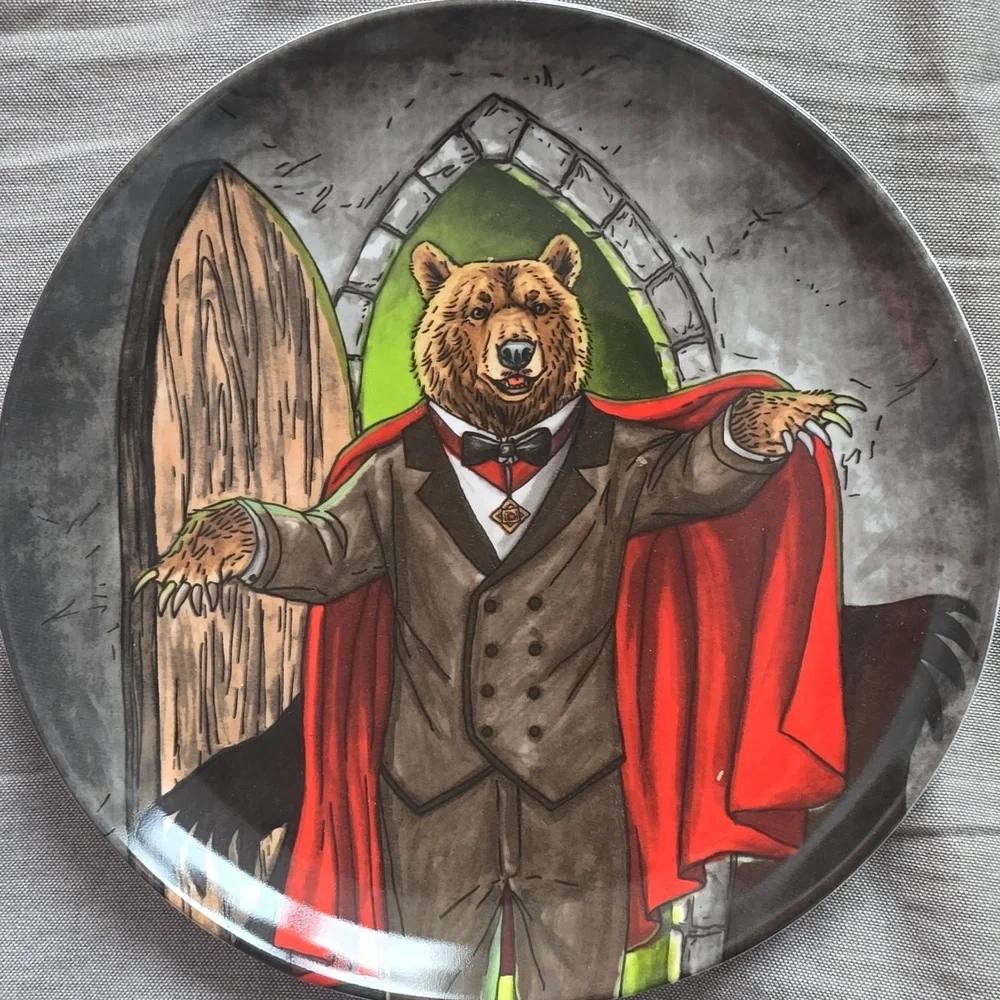 ❤️BUY 5 GET 3 FREE West Elm Dapper Animal Halloween Salad Plate,Retail $14.00 US